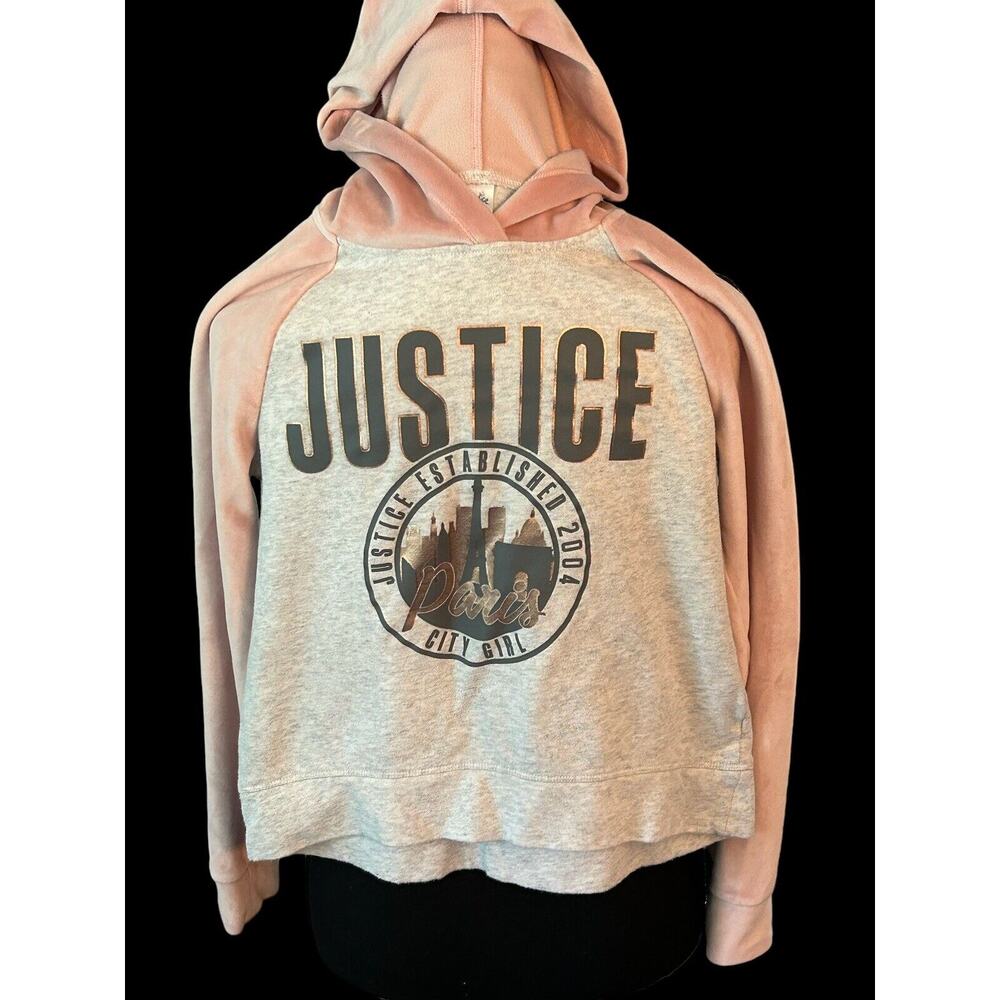 Justice Girls‎ Athletic Girl's Hoodie Size 12 Paris City Girl Pink And Gray